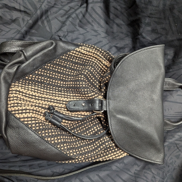 NWOT Genuine Leather & woven backpack/ handbag!! Led to Believe main image 5